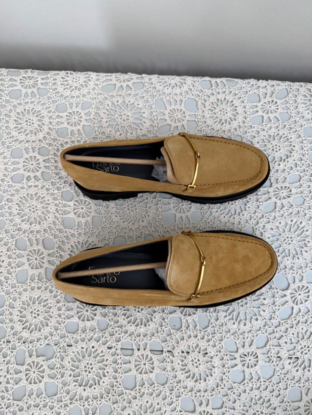 NWT Franco Sarto Senna Lug Sole Loafer Biscotti Brown Suede 10M - Picture 4 of 8